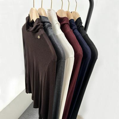 羊毛天丝自留领口贝壳装饰