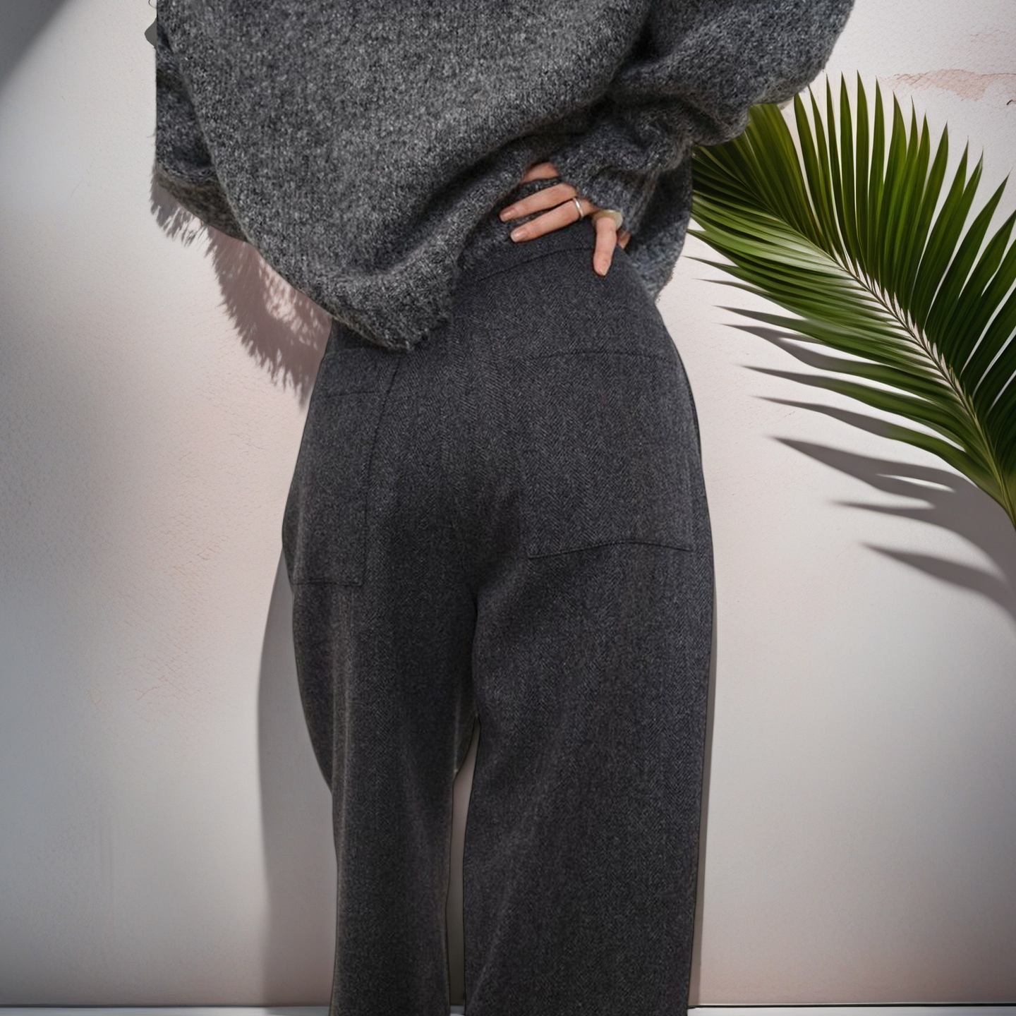 外贸出口精细品牌剪标西装裤