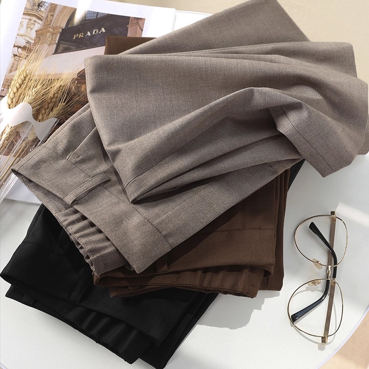 2025早秋新款休闲松紧腰简约小脚铅笔裤韩版时尚修身西装九分裤潮