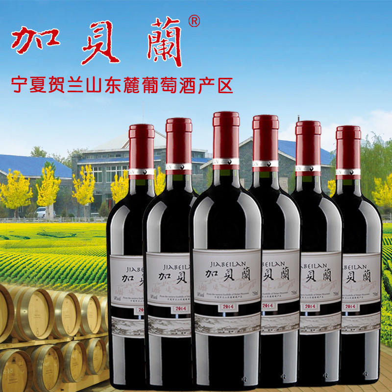 宁夏贺兰晴雪酒庄加贝兰2017干红葡萄酒国产红酒特惠整箱6支包邮