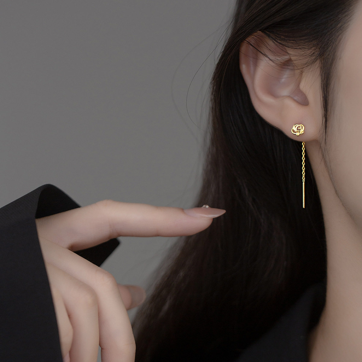 S925纯银镂空玫瑰花耳线女轻奢优雅法式复古流苏耳线耳环花朵耳饰,饰品/流行首饰/时尚饰品新,耳线,淘宝优惠券,粉丝福利购,淘宝优惠卷