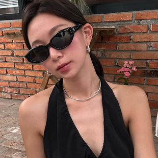 fever同款 性感显白显瘦项链 银色项圈ins小众高级时髦撞色锁骨链