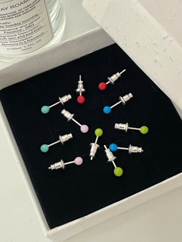 彩色珐琅火柴棒养耳洞耳钉