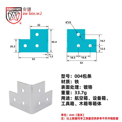 五金配件直角包边AW/安望