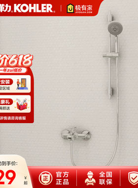 简易两出水墙式浴缸花洒龙头科勒