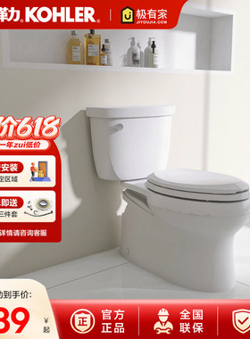 科勒希玛龙马桶座便器五级旋风节水分体加长坐便器座厕5706T