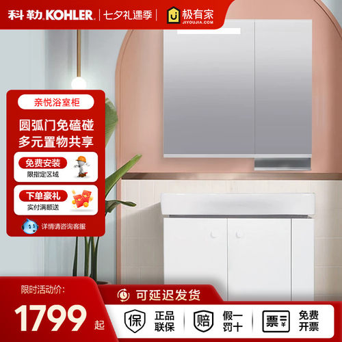 科勒浴室柜组合亲悦落地式卫生间洗漱台现代简约洗手洗脸盆22818T