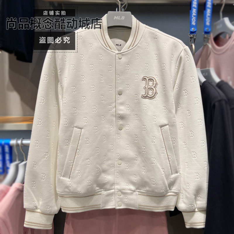 MLB秋季新款男女款时尚暗纹老花夹克外套潮流字母棒球服3AJPM0164图片