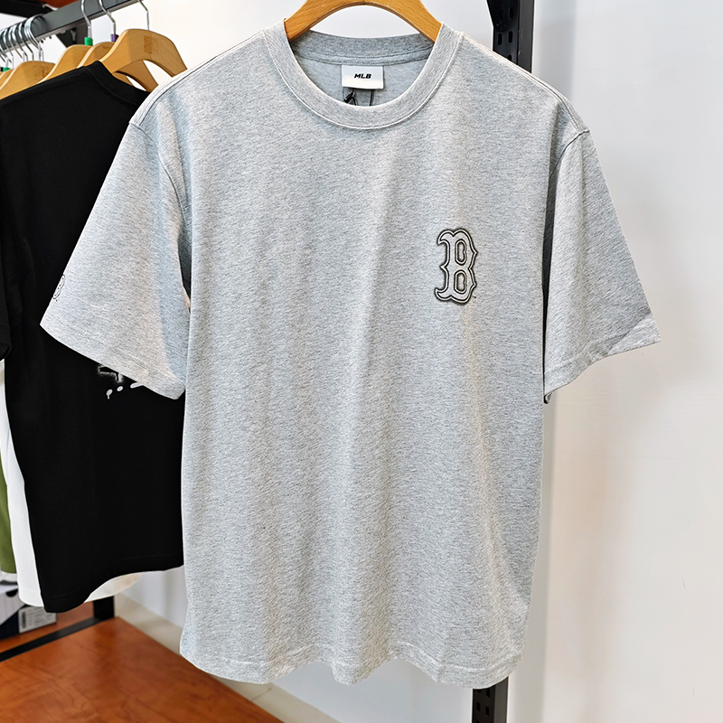 MLB 夏季款男女同款NY字母大标涂鸦宽松休闲圆领运动T恤3ATSB0353