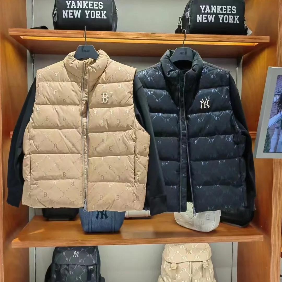 MLB秋冬款男女同款款羽绒马甲保暖老花经典款立领外套潮3ADVM0246