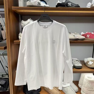 MLB春秋季 NY小标休闲运动纯棉打底衫 圆领长袖 T恤3ATSB0161 男女款