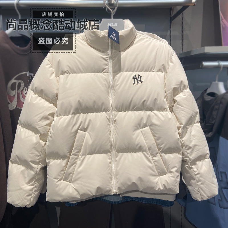 MLB秋冬款男女同款NY小标防水防泼水重磅棉羽外套羽绒服3ADJB2056