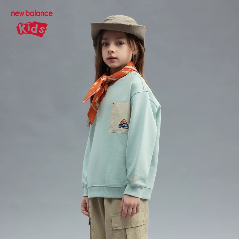 New Balance NB童装男女儿童款休闲运动圆领套头卫衣潮ND7ZF12053