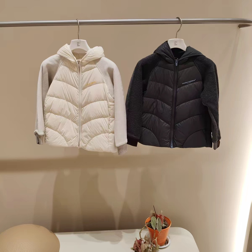 江南布衣秋冬童摇粒绒连帽羽绒服