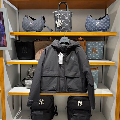 MLB冬季女款运动休闲工装多袋防风防泼水保暖连帽羽绒服3FDJB0156