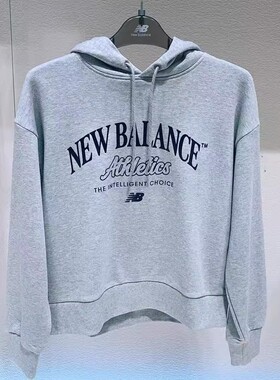 New Balance NB秋季女款针织时尚休闲运动连帽套头卫衣AWT53308