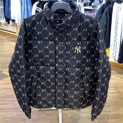 MLB专柜正品新冬男女保暖老花满印NY运动休闲羽绒服外套3ADJM1046