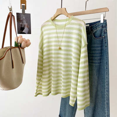 夏季亚麻混纺轻薄防晒针织衫女