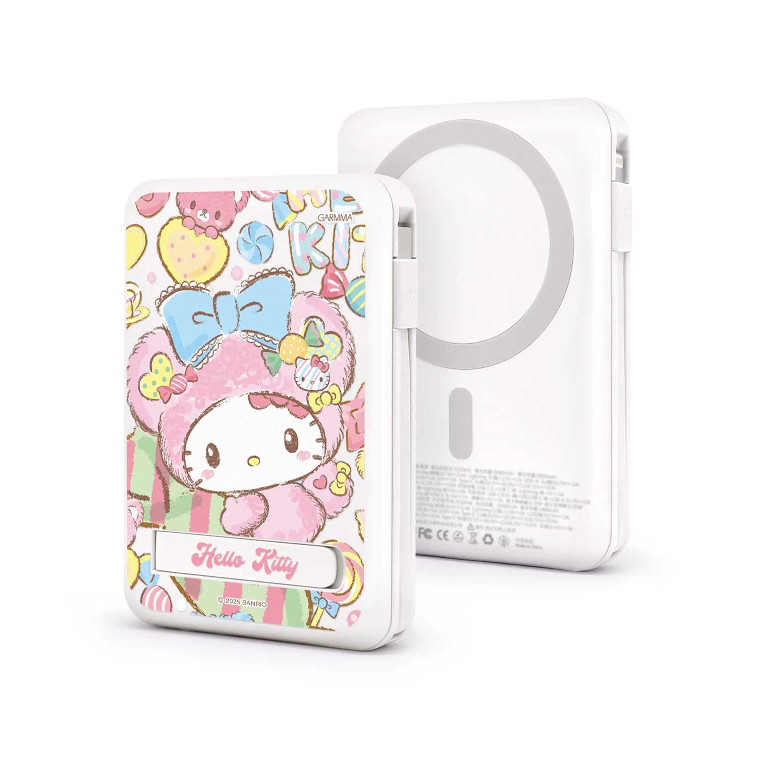 Hello Kitty, яблоко, магнитная совместимость сверхтонкой зарядки iPhone 16, ручной телефон, источник питания, 16proMax, iPhone
