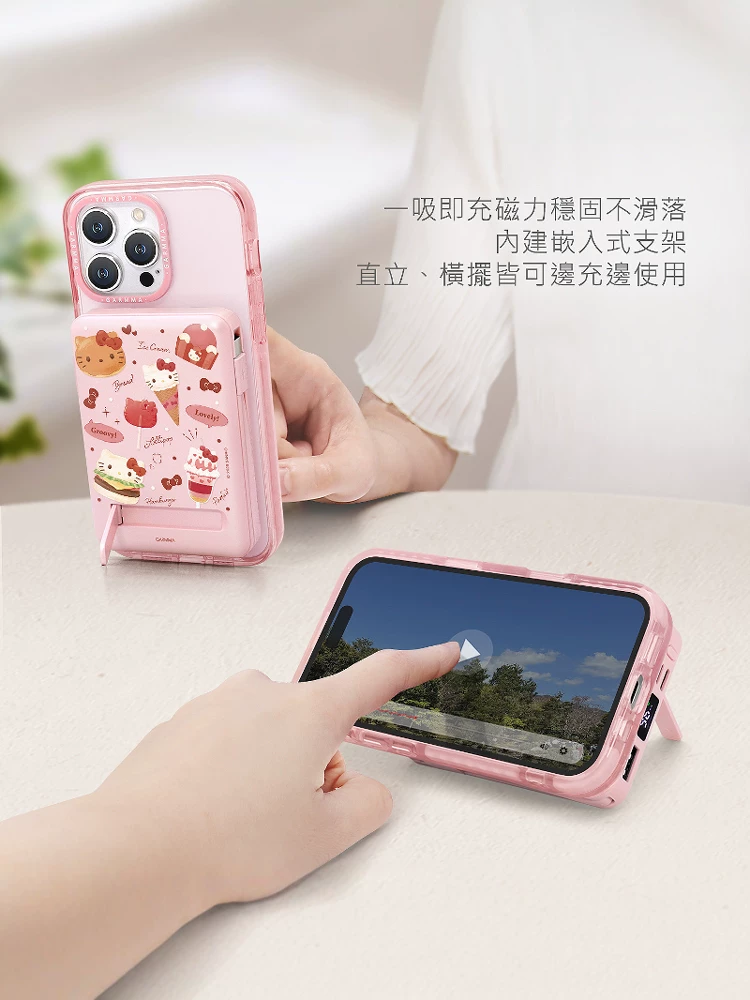 Hello Kitty, яблоко, магнитная совместимость сверхтонкой зарядки iPhone 16, ручной телефон, источник питания, 16proMax, iPhone