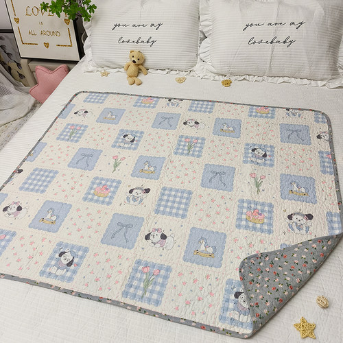双面纯棉夹棉透气小床垫宝宝褥子