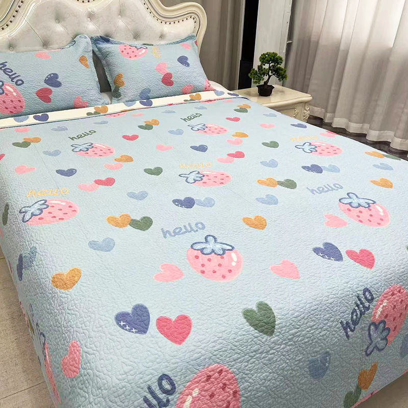 双面斜纹纯棉床盖三件套单件床褥