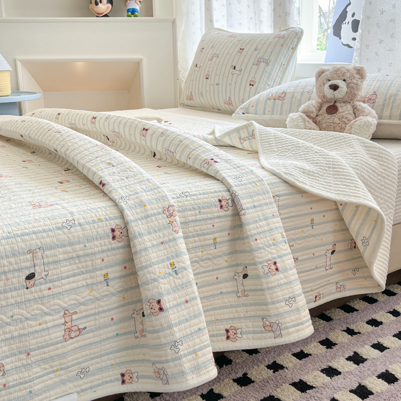 2025新款一面纯棉一面绒床盖双面榻榻米婴儿绒床单三件套四季通用,床上用品,床盖,淘宝优惠券,粉丝福利购,淘宝优惠卷