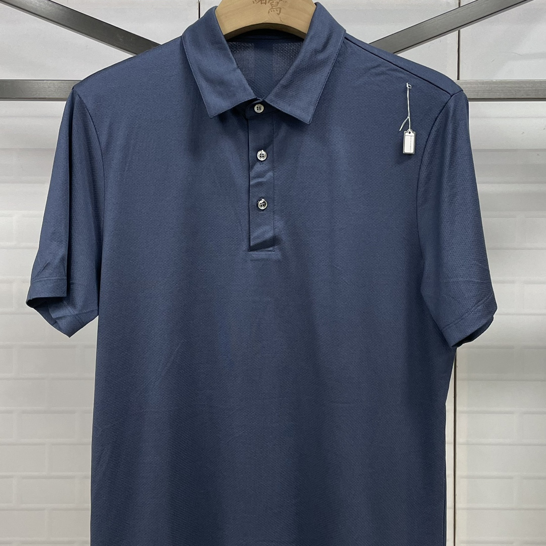 CP135  48码2024新款凯迪路诗兰男士商务休闲百搭翻领短袖T恤微瑕