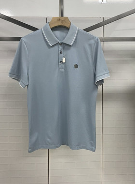 CP151 46码2024新款凯迪路诗兰男士商务休闲百搭翻领短袖T恤微瑕