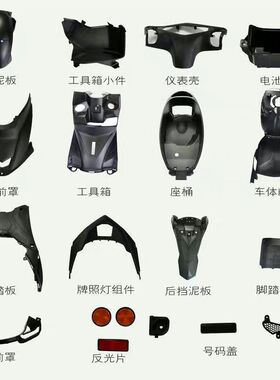 原厂CNSY三阳F1劲战四代目全车内壳PP黑胶件工具箱后挡泥板全套