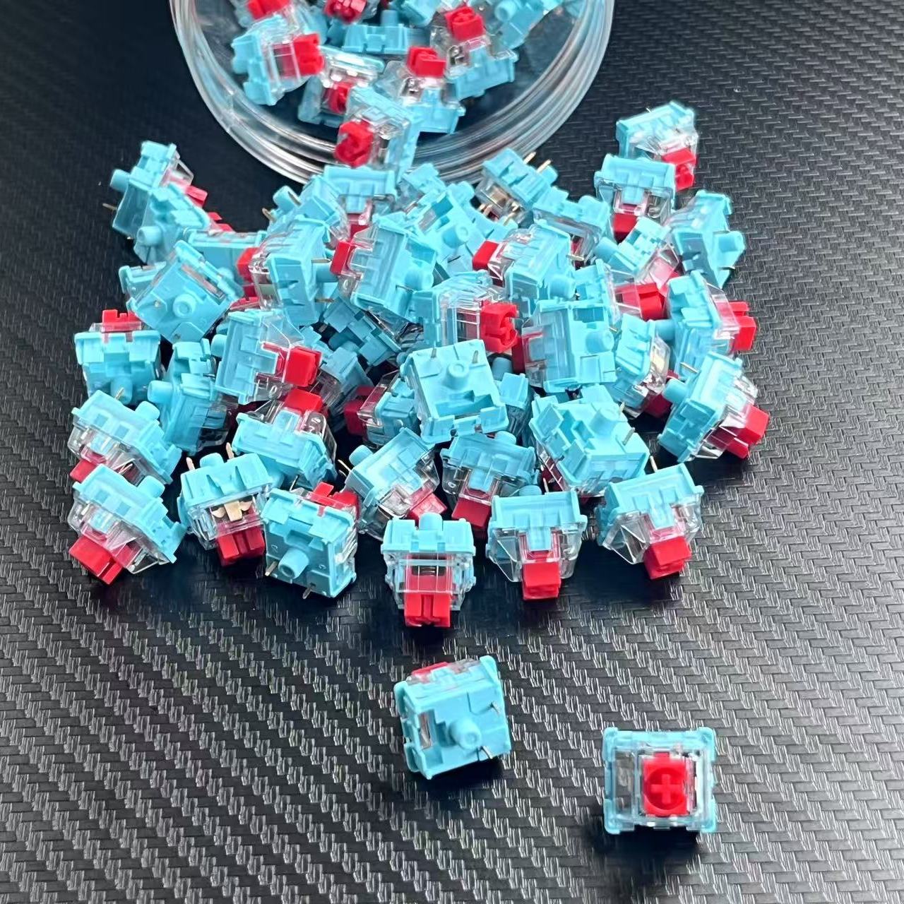 时空红轴线性机械键盘轴体热插拔替换轴diy客制化键盘十字轴体