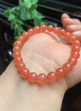 天然南红玛瑙手串7mm圆珠手链凉山冰飘手串本命年女礼物