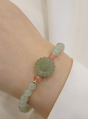 天然和田玉手链搭配南红