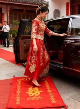 结婚用的传代麻袋大号红色布袋子婚礼新娘踩地铺床上喜字婚庆用品