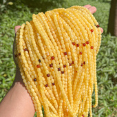 天然原矿琥珀蜜蜡米粒枣珠桶珠108佛珠项链多圈手链手串男女款