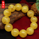御翠轩正品 俄料原矿琥珀蜜蜡天然鸡油黄满蜜白花单圈圆珠手串佛珠