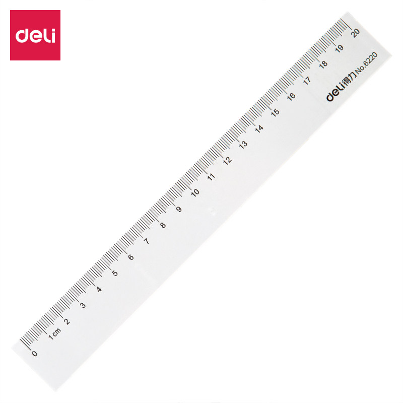 得力6220/6230/6240/6250/6260塑料透明直尺文具测量绘图用仪尺