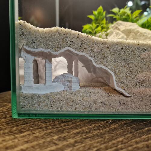 Old Ruins 鱼缸造景3D打印水族装饰水下洞穴小鱼虾躲避屋底沙地形