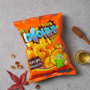 韩国进口克丽安CROWN裹糖浆玉米脆74g吉事果焦糖味膨化休闲零食