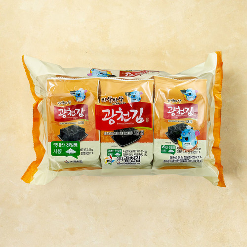 韩国原装进口广川大象香脆海苔即食儿童零食寿司包饭紫菜烤海苔