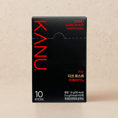 韩国进口麦馨卡奴KANU美式深度炭烧烘培速溶纯黑咖啡1.6gX10条
