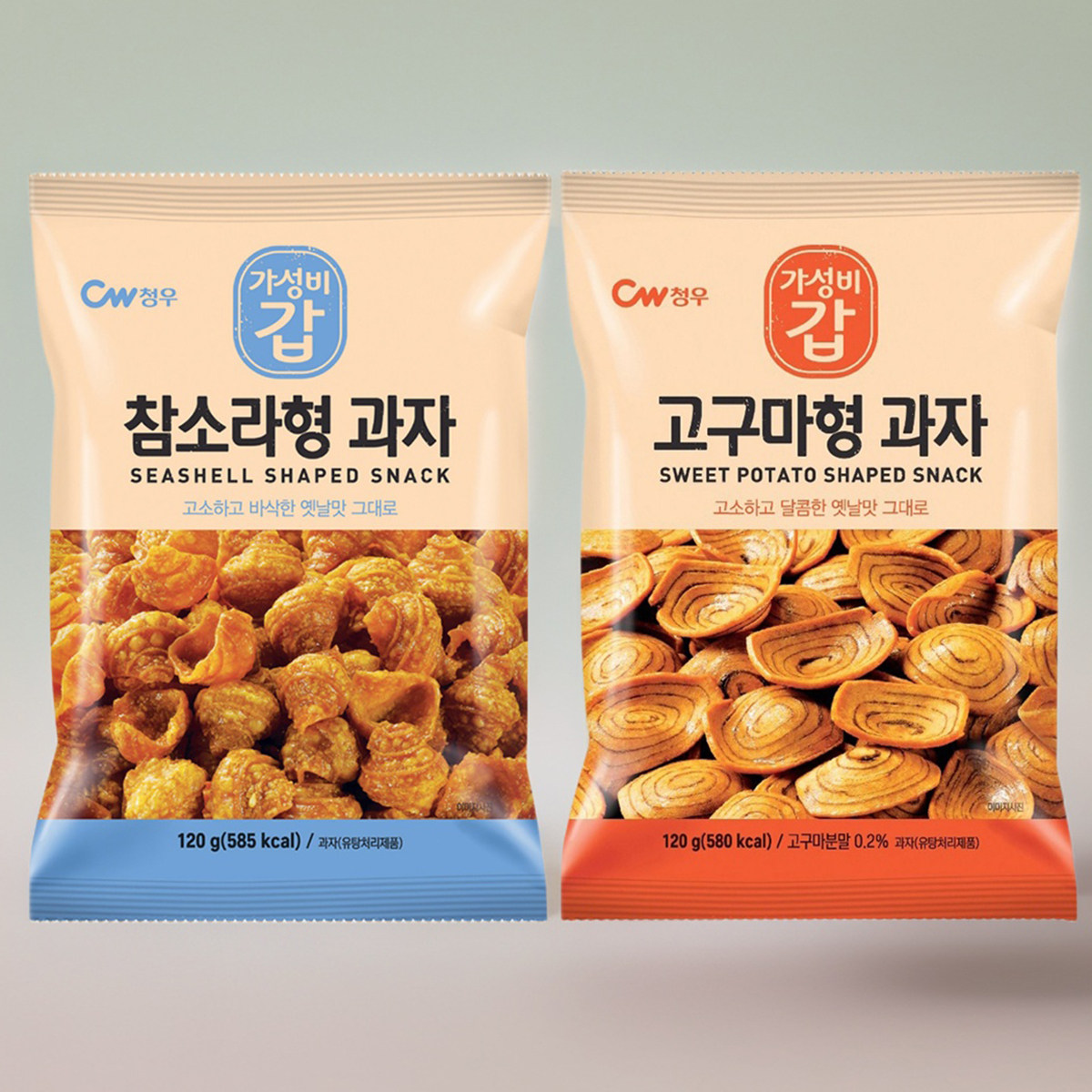 韩国正品进口青佑红薯味/海螺形脆片120g酥脆膨化食品休闲零食