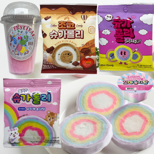 韩国进口YEM彩虹状BIG棉花糖巧克力味彩色杯装水果味儿童糖果零食