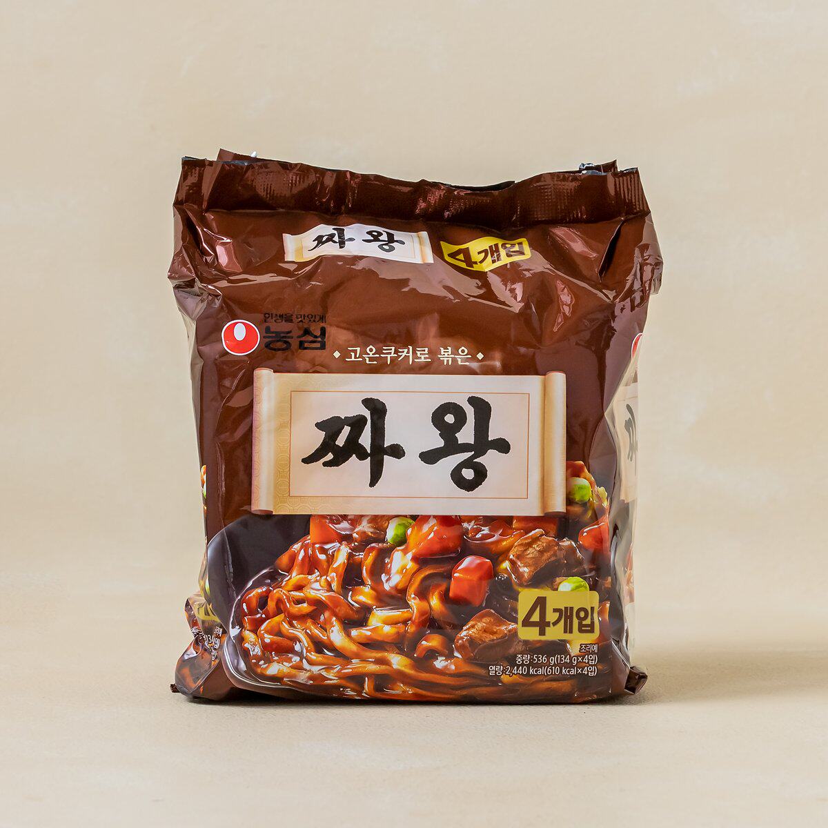 韩国进口农心炸王醇香炸酱面粗面杂酱面拌面速食134gX4袋泡面拉面