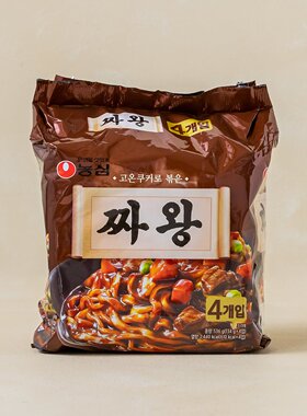 韩国进口农心炸王醇香炸酱面粗面杂酱面拌面速食134gX4袋泡面拉面