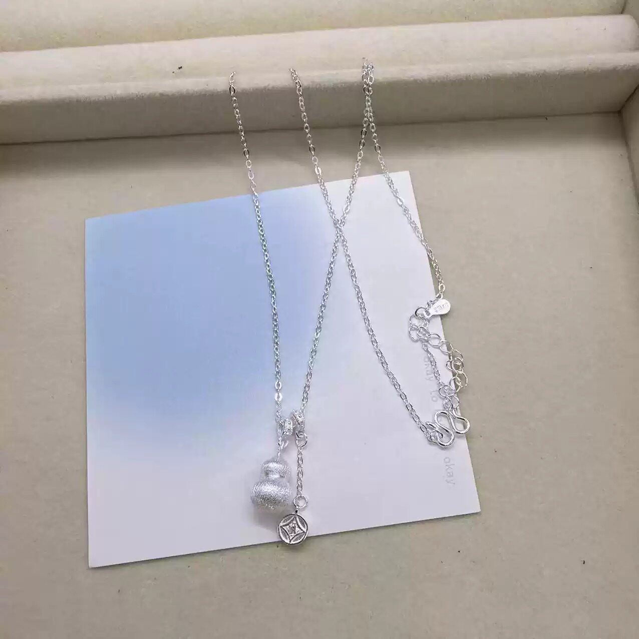 自拍足银990纯银葫芦流苏项链实心女新中式招财福禄吊坠送女友