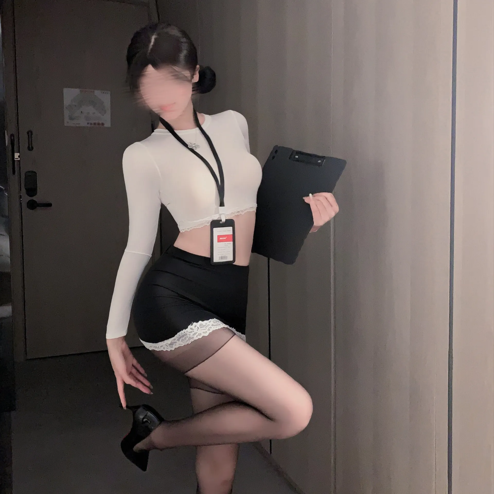 6198潮尚夜总会技师纯欲免脱职场撩拨暗欲包臀制服诱惑调情套装