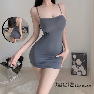1548桑拿技师内衣性感吊带冰丝紧身衣裙睡衣透视午夜魅力连衣裙