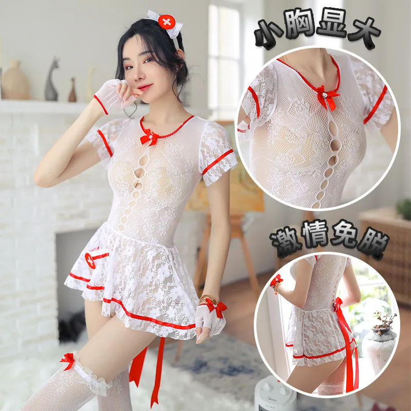 6691潮尚夜总会性感镂空女佣女仆套装东南亚透明旗袍制服连衣裙