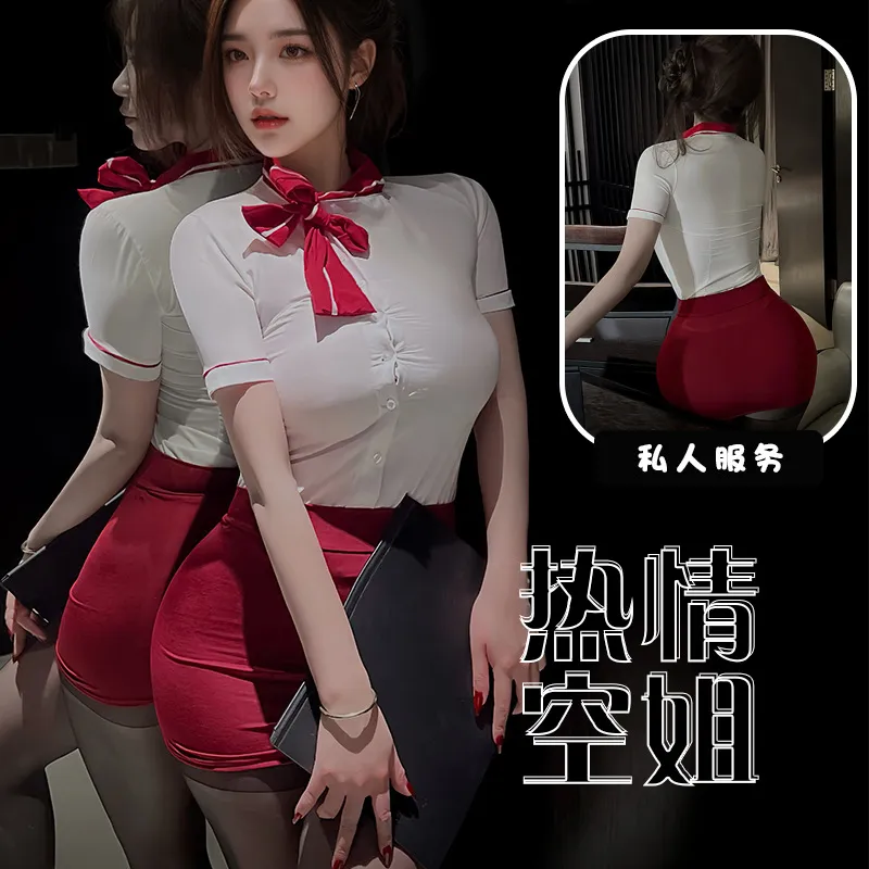 7899潮尚夜总会性感空姐制服秘书女cos趣味技师夜店演出服套装